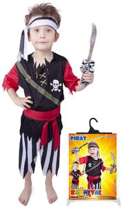 Rappa 884137 Převlekový kostým piráta pro chlapce od 4 - 6 let (110 - 116 cm) - 4 kusy