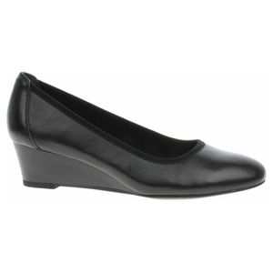 Tamaris Damen Pumps Leder Keilabsatz TOUCHit Fußbett 1-22320-42, Größe:41 EU, Farbe:Schwarz