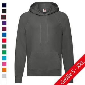 Fruit of the Loom Lightweight Hooded Sweat, Farbe:graphit, Größe:S