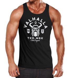 Herren Tank-Top Valhalla Odin Runen Wikinger Muskelshirt Muscle Shirt Neverless® schwarz XXL