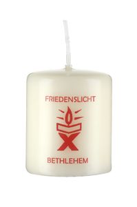Kerze Friedenslicht aus Bethlehem, Osterkerze, Friedenskerze, Kirchenkerze, 6 x 5 cm