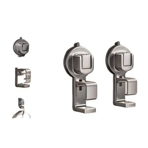 INF 2er-Pack Saugnapf-Waschbeckenablage, bohrfrei, Badezimmer-Waschbecken-Ablage Grau