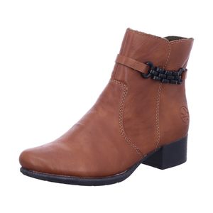 Rieker Damen Stiefelette Riemen mit Kette Blockabsatz 78676, Größe:38 EU, Farbe:Braun