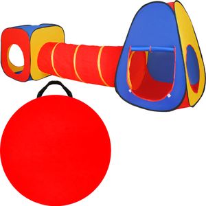 Kinder Spielzelt  Spielhaus Kinderzelt Baby Tunnel  Röhre 3Teile 283x67x92cm 4826