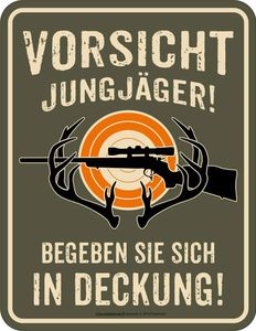 Jäger - Jungjäger - hochwertig bedrucktes Blechschild - Größe 22x17