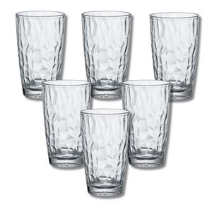 6x Kadum Trinkglas Fruchtsaftglas Kinderglas aus Polycarbonat unzerbrechlich über 2000 Spülgänge in Echtglasoptik 470 ml