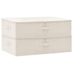 vidaXL Aufbewahrungsboxen 2 Stk. Stoff 70x40x18 cm Creme