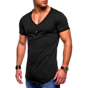Herren Solide V-Ausschnitt Kurzarm Tops Casual T-Shirt Sommer Bluse Pullover Tunika,Farbe: Schwarz,Größe:XXL