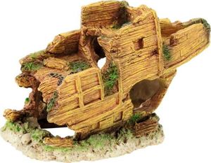 Aquariumdekoration aquatlantis halbes Boot 16x7,7x14,5 cm