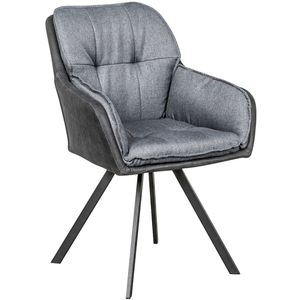 Drehbarer Design Stuhl MR. LOUNGER anthrazit grau mit Armlehne Sessel Esszimmerstuhl