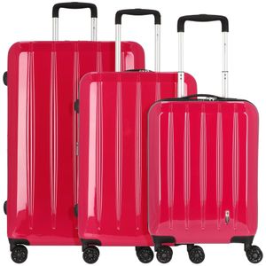 CHECK.IN Trolley-Set LONDON 2.0, 3-teilig, Farbe:beere