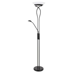 Stojacia lampa Gamma Trend z kovového skla matná čierna/biela Ø32cm H:174cm s vypínačom