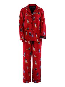 PJ Salvage schlafanzug pyjama schlafmode Flanells rot L (Damen)