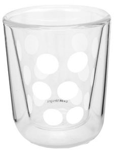 espressoglas Dot Dot doppelwandiges 75 ml Glas weiß