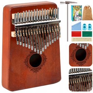 Kalimba aus Holz - afrikanisches Instrument ideal für Anfänger - Set mit Zubehör und schönem Design
