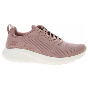 Skechers Bobs Sport Squad Chaos, Damen Strick Sneakers, Sportschuhe in blush, herausnehmbares Memory Foam Fußbett, in der Maschine waschbar