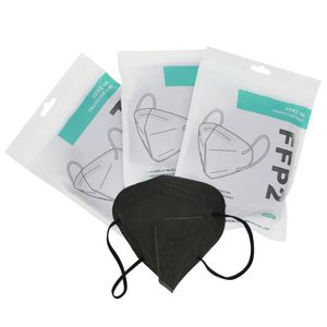 20 x Erwachsene FFP2 Schutzmasken(Schwarz), 5-Schicht-Filtration Einwegschutzmaske, CE 0161