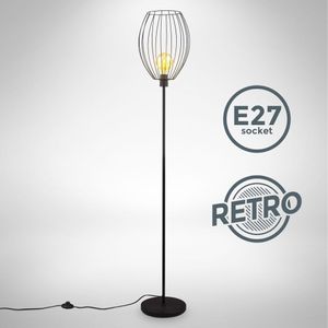 Stehlampe Retro Draht Metall Vintage Stehleuchte E27 Industrie-Stil Wohnzimmer