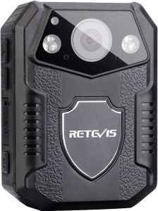 Retevis RT77 Körper Kamera Mini HD 1080P 21MP Polizeikamera getragen Videokamera 150°Blickfeld Sicherheit IR Nachtsicht 2650mAh IP54 Body-Cam(16GB)