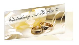 25 Stück Einladungskarten zur Hochzeit (EKT-105) Format DIN lang Einladungen Ringe Trauung Feier