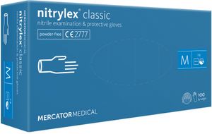 Jednorazové nitrilové zdravotnícke rukavice Mercator NITRYLEX fialové 100 ks veľkosť M