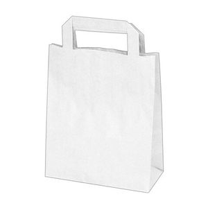 50x GASTRO Papiertragetaschen 22 x 18 x  8 cm mit EAN-Code weiss