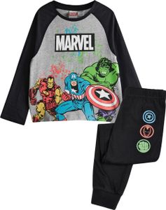 Marvel Avengers - Schlafanzug mit langer Hose für Jungen NS8259 (128) (Schwarz)