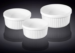Wilmax Ramekin Set - 3-dílná sada - Misky odolné proti pečení v troubě - Bílá - WL-996122/3C
