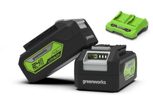 Greenworks Tools GW 24V Starter kit, 2 x 4 Ah battery (2926807) + dual slot charger (2931907) GSK24B4X
