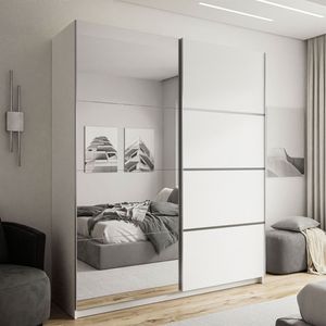 CAMILA II PLUS Schiebeschrank mit Spiegel 180 cm, Weiß rustica CAMILA II PLUS Schiebeschrank mit Spiegel 180 cm, Weiß rustica