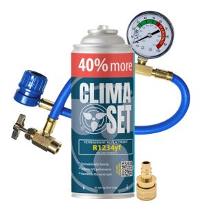 Autoklimaanlagen Set R1234yf 470 g, Schlauch mit Manometer, Adapter