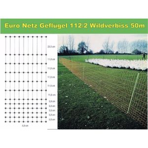 Geflügelnetz Weidezaun Euro Netz Geflügel 112/2 Wildverbiss 50m