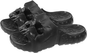 Funny Skull Slides Pánské dámské, přenosné neklouzavé lehké sprchové pantofle Cloud Slippers Letní zahradní pantofle Koupací pantofle Mules Indoor and Outdoor, černá, 44-45