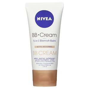 Nivea BB Cream, 5-in-1 Blemish Balm Mittel bis Dunkel, 1er Pack (1 x 50 ml)