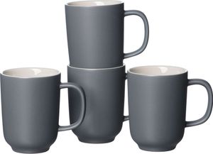 Ritzenhoff & Breker Kaffeebecher-Set Jasper, 4-teilig, je 285 ml, Grau, Steingut