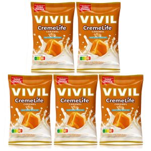 Vivil Creme Life Classic Caramel Bonbons zuckerfrei 90g 5er Pack