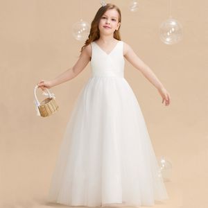 Kinderkleid Schleife Partykleid Langes Abendkleid Tüll Kleid Brautkleid, Größe: 170