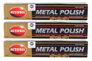 3x AUTOSOL Metal Polish Edel Chromglanz Metall Politur Chrompolitur 75 ml