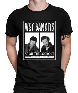 Wet Bandits Wanted Harry & Marv Kevin Allein Zu Haus Herren T-Shirt, Schwarz, S