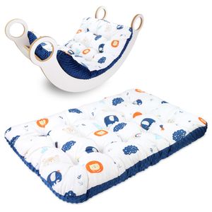 Bodenkissen groß 70x110 cm - Sitzkissen Kinder Boden Spielmatte Baby Bodenmatratze Kinderzimmer Regenbogen mit Navy Minky Bodenkissen groß 70x110 cm - Sitzkissen Kinder Boden Spielmatte Baby Bodenmatratze Kinderzimmer Regenbogen mit Navy Minky