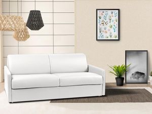 Schlafsofa 4-Sitzer - Liegefläche: 160 cm - Matratzenhöhe: 22 cm - Kunstleder - Weiß - CALIFE