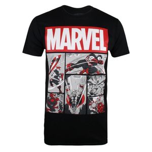 Marvel - "Heroes" T-Shirt für Herren TV1022 (M) (Schwarz/Rot/Weiß)