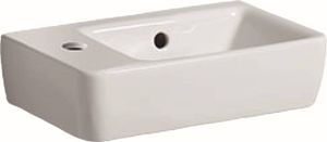 Geberit Handwaschbecken RENOVA COMPACT 400 x 250 mm, mit Überlauf, mit Hahnloch links weiß