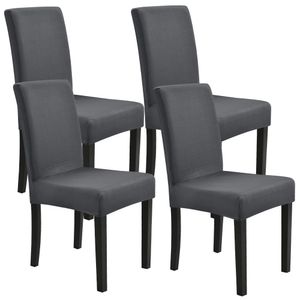 [neu.haus] Poťah na stoličku Set of 4 42-53 cm Dark Grey Slipcover Poťah na stoličku Stretch, ktorý možno prať v práčke