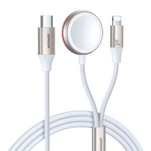 Joyroom 2 in 1 für iPhone Kabel und induktives Ladegerät für Apple Watch 1,5 m weiß (S-IW012)