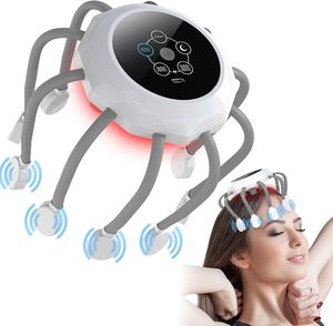 Massagegerät Kopfmassage Elektrische mit Rotes Licht,10 Kontakte Vibration 5 Modi