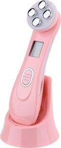 Ultraschall-Schönheitsgerät, Massagegerät, Mitesserentferner, Anti-Falten, 5-in-1-Ultraschall-Schönheitsgerät für das Gesicht, 6 Modi LED-Spülung（Rosa）