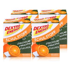 Dextro Energy Schulstoff Traubenzucker Orangen Geschmack 50g (4er Pack)