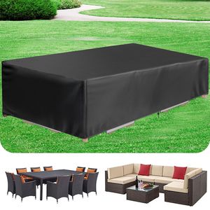 Gartenmöbel Abdeckung Wasserdicht Schutzhülle Anti-UV Regenschutz Abdeckplane Gartentisch Balkonmöbel Abdeckhaube Rechteckig 180x120x74cm 420D