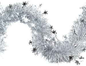Weihnachtsgirlande Lametta 10cm x 3m inkl. Schneeflocken Silber